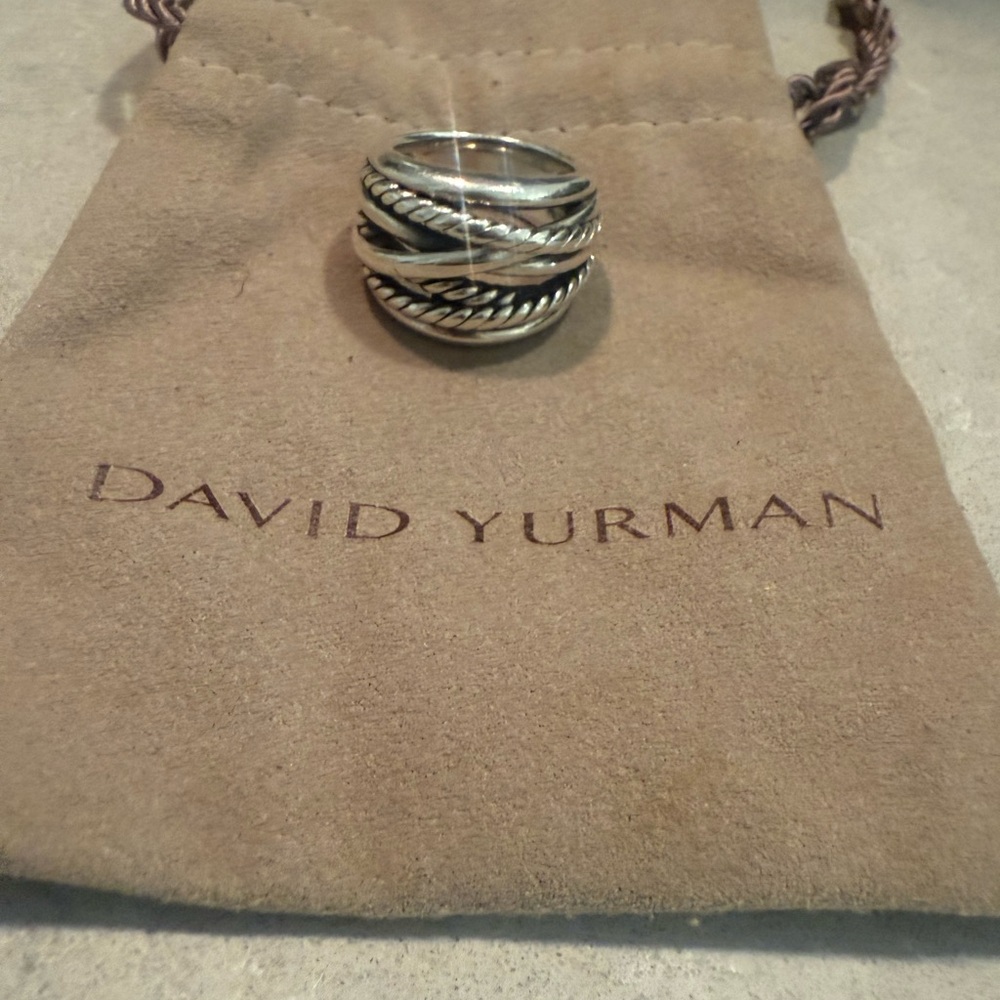 David Yurman Silver Twisted Rope Ring